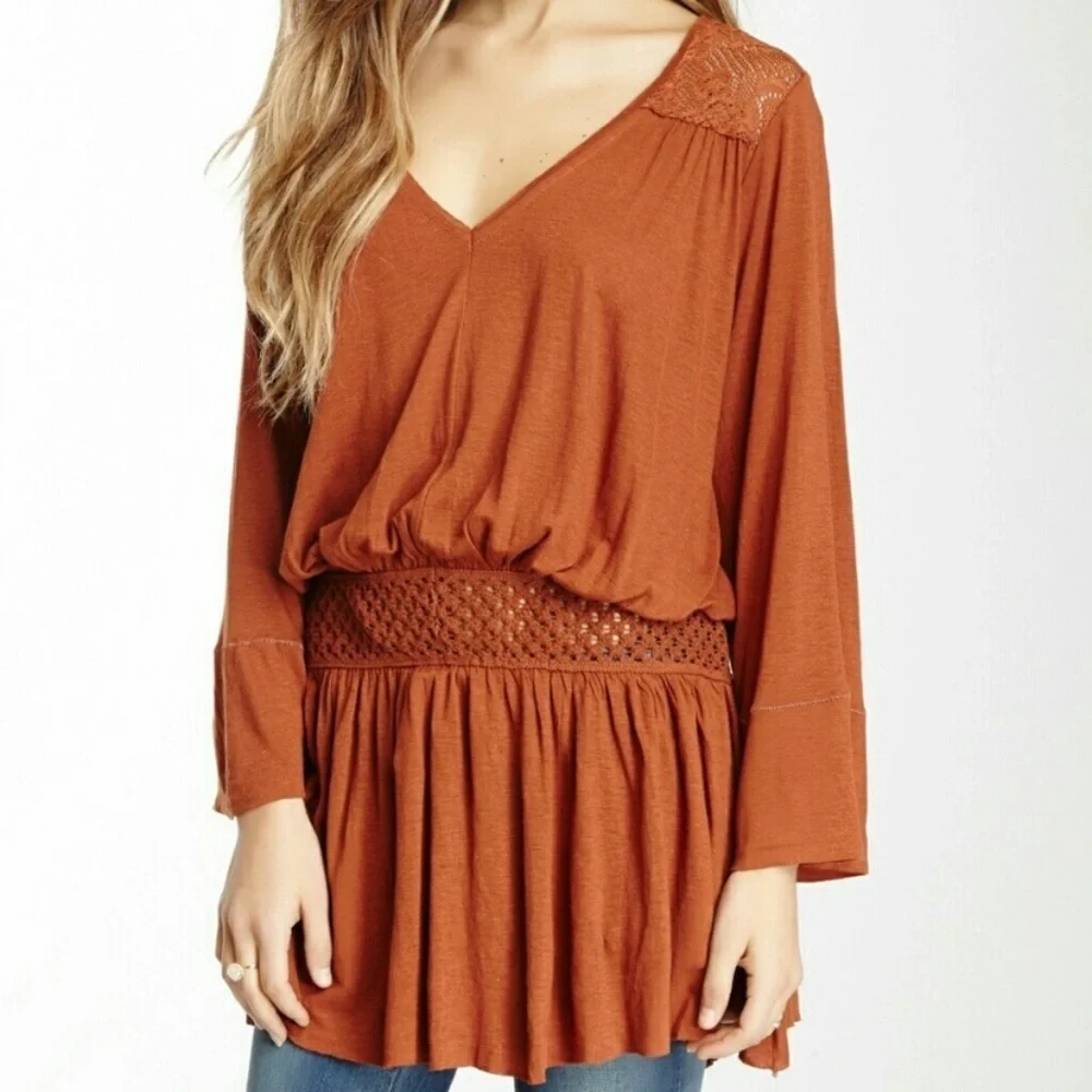 Free People Moonlight Romantic Drop Waist Tunic Size S